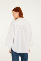 FARM RIO  Embroidered Lace Buttoned Shirt - Off White SzL