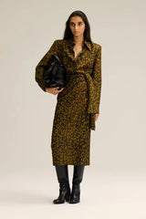 SCANLAN THEODORE Silk Jacquard Wrap Dress - Animal Print SzL