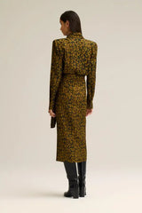 SCANLAN THEODORE Silk Jacquard Wrap Dress - Animal Print SzL