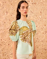 ULLA JOHNSON Ravena Top  - Water Blossoms Sz4 NZ8
