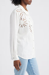 RAILS Samar Floral Embroidery Shirt - White SzXS