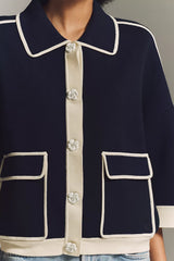 ESSENTIEL ANTWERP Jugly Knit Jacket - Navy SzS