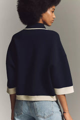 ESSENTIEL ANTWERP Jugly Knit Jacket - Navy SzS