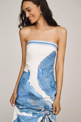 SIGNIFICANT OTHER  Strapless Midi Dress - Blue Sz10