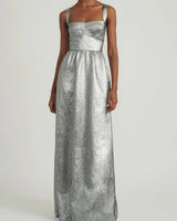 SALONI Metallic Rachel Gown - Silver SzS