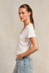 HOLLAND COOPER Relaxed Fit V-Neck Tee - White SzS