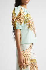 ULLA JOHNSON Ravena Top  - Water Blossoms Sz4 NZ8