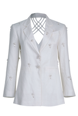 TRELISE COOPER Girl Boss Blazer - White Sz14