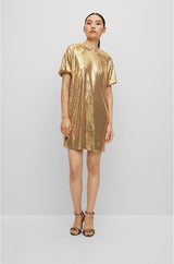 BOSS Esilca Smock Dress - Gold Sz10 NZM