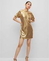BOSS Esilca Smock Dress - Gold Sz10 NZM