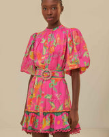 FARM RIO Puff Sleeve Mini Dress - Fruit Garden  SzM
