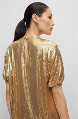 BOSS Esilca Smock Dress - Gold Sz10 NZM