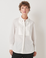 WHITE COMPANY White Label Sequin Bib Shirt - White Sz16