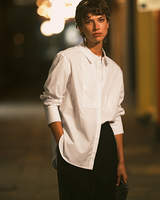 WHITE COMPANY White Label Sequin Bib Shirt - White Sz16