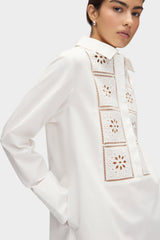 ALIGNE Broderie Cotton Dress - White Sz8