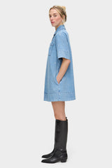 ALIGNE Diamanté Denim Dress - Blue Sz10