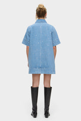 ALIGNE Diamanté Denim Dress - Blue Sz10