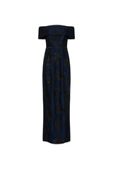 REBECCA VALLANCE Antoinette Off Shoulder Gown - Navy Sz8
