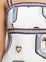 KIVARI Alessia Dress - White Blue Sz14