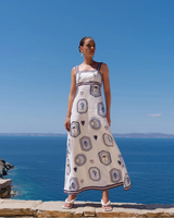 KIVARI Alessia Dress - White Blue Sz14
