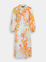 CABLE Cayman Silk Mix Midi Dress - Floral Sz10