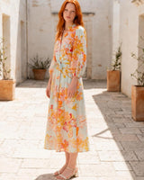 CABLE Cayman Silk Mix Midi Dress - Floral Sz10