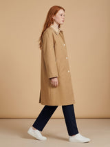 SANDRO Diderot Embellished Collar Trench Coat - Camel Sz38 NZM