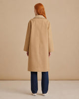 SANDRO Diderot Embellished Collar Trench Coat - Camel Sz38 NZM