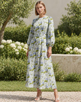 PALM NOOSA Melrose Hydrangea Dress - Blue Blooms Sz14