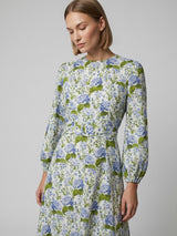 PALM NOOSA Melrose Hydrangea Dress - Blue Blooms Sz14