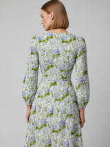 PALM NOOSA Melrose Hydrangea Dress - Blue Blooms Sz14