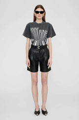 ANINE BING Colby T-Shirt New York - Washed Black SzXS