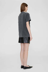ANINE BING Colby T-Shirt New York - Washed Black SzXS