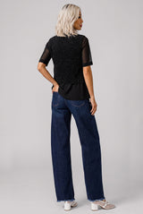 COMMES DES GARCONS Noir Kei Ninomiya Lurex Knit Top - Black Sz Small