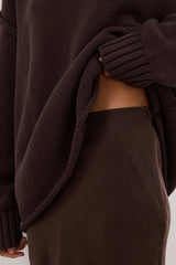 DISSH Colette Silk Maxi Skirt - Bitter Choc Sz8