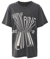 ANINE BING Colby T-Shirt New York - Washed Black SzXS