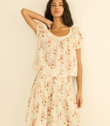 DÔEN Frederica Top - Blanc Prairie Rose SzS