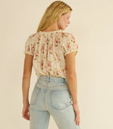 DÔEN Frederica Top - Blanc Prairie Rose SzS