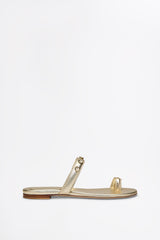 SCANLAN THEODORE Trim Flat Sandal - Gold EU39