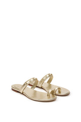 SCANLAN THEODORE Trim Flat Sandal - Gold EU39