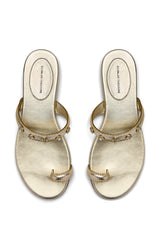 SCANLAN THEODORE Trim Flat Sandal - Gold EU39