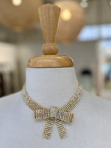 EYE CANDY LOS ANGELES Gabby Crystal Bow Necklace