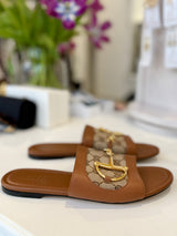 GUCCI Horsebit GG Leather Slide - Brown EU39.5
