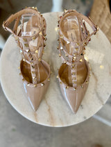 VALENTINO GARAVANI  Rockstud Caged Pump -  Nude Patent EU38