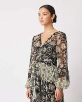 ONCE WAS Ivy Cross Front Maxi Dress - Persian Floral Sz3 NZ12