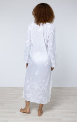 JULIET DUNN Embroidered Cotton Kaftan - White Sz4 NZL