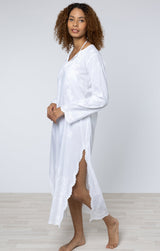 JULIET DUNN Embroidered Cotton Kaftan - White Sz4 NZL