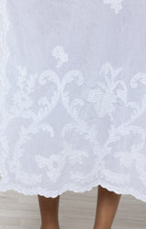 JULIET DUNN Embroidered Cotton Kaftan - White Sz4 NZL