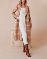 CAITLIN CRISP Jefferson Wool Blend Coat - Sand Check Sz12