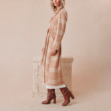 CAITLIN CRISP Jefferson Wool Blend Coat - Sand Check Sz12